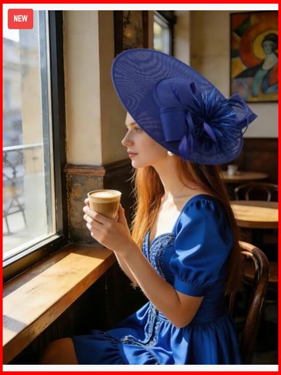 Elegant Women\'s Fascinator Hat with Flower Feathers for Wedding Derby Tea Party